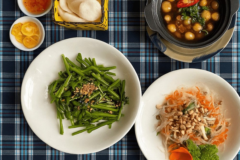 The highlight of the menu is the signature vegan egg fried rice alongside over 150 flavorful, traditional Vietnamese vegan dishes